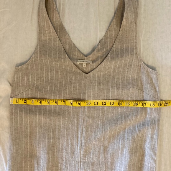 Whimsy + Row Luna dress in stripe beige linen, M - Picture 7 of 10
